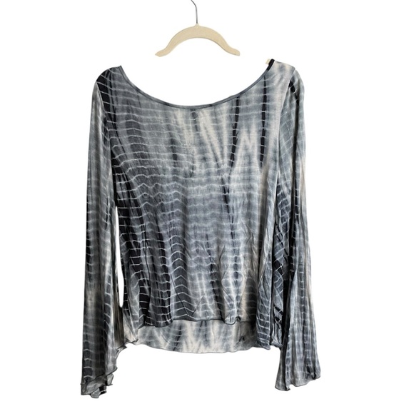 Free People Gray and Cream Long Sleeve Top - Picture 4 of 5